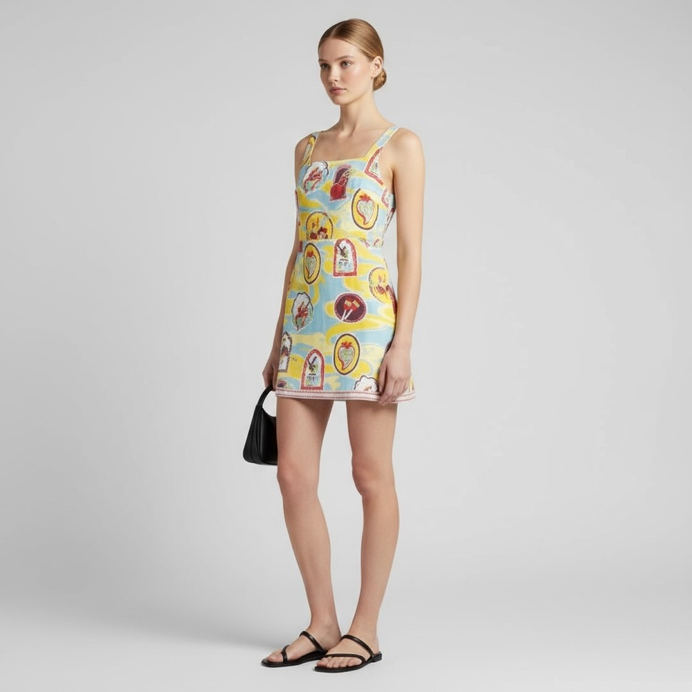 ALEMAIS Emilio Mini Dress in Multi Au6